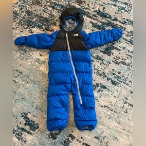 Boys blue and black Norhface snow suit. Size 18-24 months